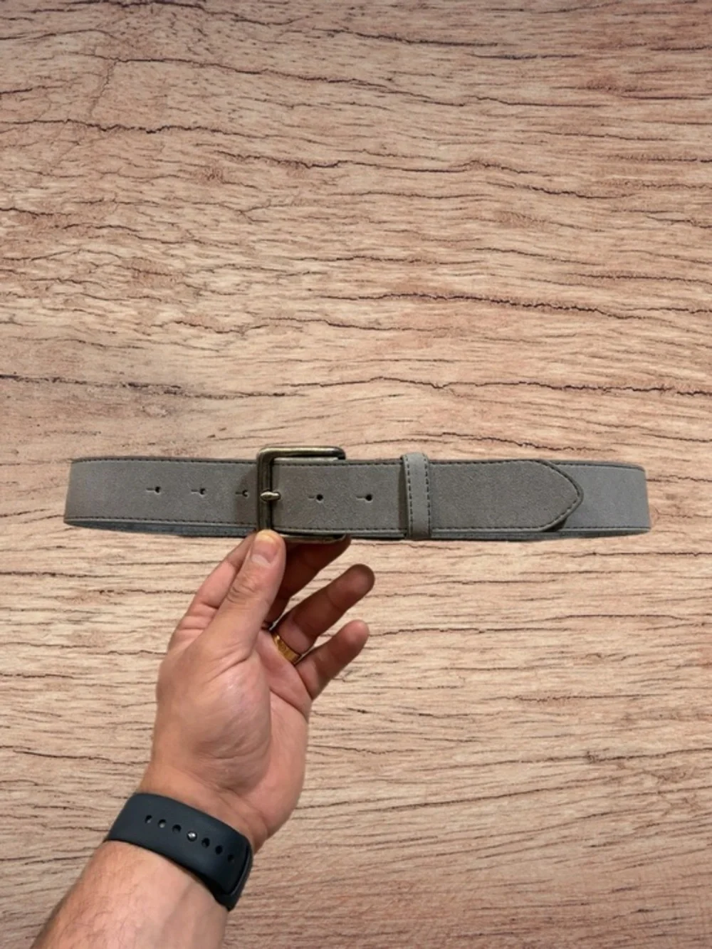 NWOT - Genuine Leather Suede Grey Mens Belt